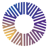multicolored circle. colors include, yellow, mauve, purple and blue